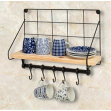 Pileli Store  Metal Askılıklı Kahve Köşesi Rafı