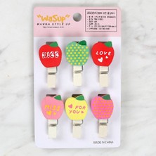 Pileli Store Loren Dekoratif Elma Desenli Mandal 6'lı