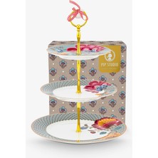 Pip Studio Fantasy Blooming Tales Mavi Porselen Kek Standı 26,5 cm