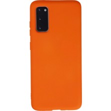 Pileli Store  Samsung Galaxy S20 Kılıf Nano Içi Kadife Silikon - Turuncu