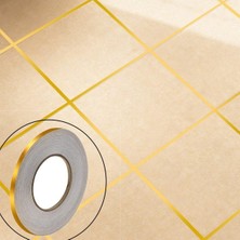 Pileli Store Gold Fayans Arası  Dekoratif Yapışkanlı  Şerit Bandı 50 Metre