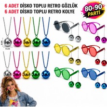Samur 12 Parça 80-90 Retro Parti Seti Disco Toplu Gözlük ve Kolye