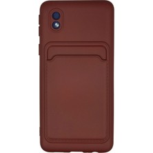 Pileli Store  Samsung Galaxy A01 Core Kılıf Kelvin Kartvizitli Silikon - Bordo