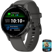 Garmin Venu 3s Health Fitness Gps Akıllı Saat Steel Bezel With Pebble Gray Case 41MM | Resmi Abd Ortak Modeli | Sche 010-02785-00 With 2 Yr Cps Advancedd Protection Pack