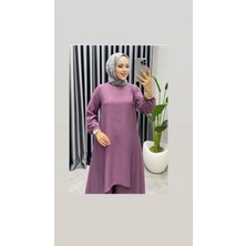 Golda Dress Keten Ikili Takım Koyu Lila