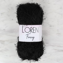Pileli Store Loren Furry Siyah El Örgü Ipi - RF1001 - 34066
