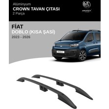 Turtle Fıat Doblo  2023-2026 Kısa Şasi Crown Tavan Çıtası -Siyah (Kısa Şasi)