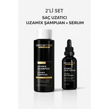 Growpink Hızlı Saç Uzatıcı Uzamix Şampuan ve Serum Seti - Dökülme Karşıtı Güçlendirici