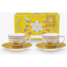 Pip Studio Lily & Lotus Sarı Porselen Kahve Fincan Seti 120 ml