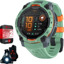 Garmin Instinct 3 45MM Açık Gps Akıllı Saat, Amoled, Neo Tropic W/neo Tropic Band 010-02936-01 Sche With 2 Yr Cps Geliştirilmiş Koruma Paketi & Deco Essentials Wearable Safety Light