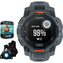 Garmin Instinct 3 45 mm Açık Gps Akıllı Saat Solar Twilight Band 010-02934-01 Sche With 2 Yr Cps Geliştirilmiş Koruma Paketi & Deco Essentials Wearable Safety Light