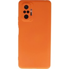 Pileli Store  Xiaomi Redmi Note 10 Pro Kılıf Nano Içi Kadife Silikon - Turuncu