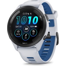 Garmin Forerunner 265 Koşu Akıllı Saat, Renkli Amoled Ekran, Eğitim Metrikleri ve Kurtarma Içgörüleri, Beyaz Taş ve Tidal Blue