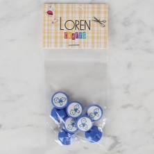 Pileli Store Loren Crafts 8 Li Mavi Bebe Düğme - 371