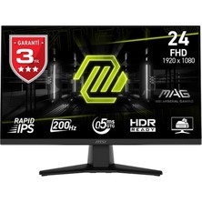 MSI Msı Msı 23.8 Mag 242F 1920X1080 (Fhd) 16:9 Flat Rapıd IPS 200HZ 0.5ms (Gtg) Freesync Premıum Gamıng Monıtor ( Kutu Hasarlı)