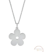 Bigakan Çiçek Taşsız Model 925 Ayar Gümüş Kadın Kolye