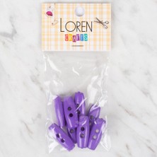 Pileli Store Loren Crafts 8 Li Çoban Düğme Mor Düğme - 444