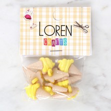 Pileli Store Loren Crafts Sarı 8'li Düğme - 3072