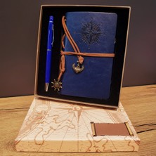 Pileli Store Pusula Defter ve Tükenmez Kalem Set