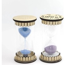 Pileli Store Ahşap Kumsaati - 17 x 9 cm Dekoratif Ahşap Standlı Nostaljik Hediye