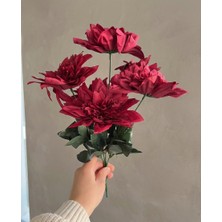 Bakburaya Yapay Çiçekçilik 7 Dallı Bordo Yapay Yıldız Çiçeği Organizasyon ve Dekorasyon Aranjmanı