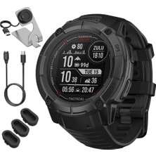 Garmin Instinct 2x Solar Rugged Gps Akıllı Saat, Taktik Edition, Black 010-02805-13 Sche With Deco Essentials Şarj Dock, 3x Silikon Toz Kapak ve USB Type C Şarj ve Syn Cable