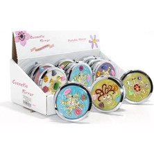 Pileli Store Kabartmalı Desenli El Aynası | 7 cm Nostaljik Dekoratif Çanta Aynası