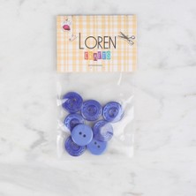 Pileli Store Loren Crafts 8 Li Mavi Düğme - 185
