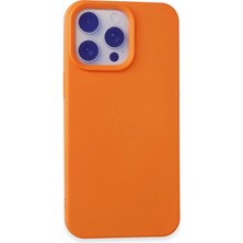 Pileli Store  iPhone 15 Pro Max Kılıf Nano Içi Kadife Silikon - Turuncu