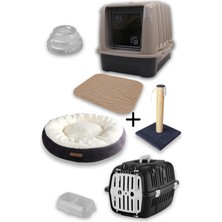 Kurtbay Şekil Kedi Tuvaleti Premium Kedi Başlangıç Seti - Bej Lkt2