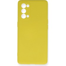 Pileli Store  Oppo Reno 5 Pro Kılıf Nano Içi Kadife Silikon - Sarı