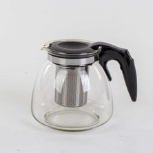 Pileli Store Cam Süzgeçli Demlik