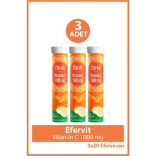 Orzax Efervit Vitamin C 1000 Mg 20 Efervesan Tablet 3 Adet