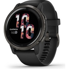 Garmin Venu 2, Gelişmiş Sağlık Izleme ve Fitness Özellikleri ile Gps Akıllı Saat, Slate Bezel Black Case ve Silikon Band