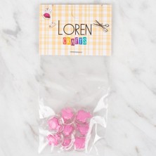 Pileli Store Loren Crafts 8 Li Şeffaf Pembe Balık Düğme - 257