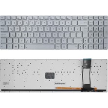 Notespare Asus Uyumlu N550JV-CN222H, N550JV-CN225H, N550JV-CN229D Klavye Tr Işıklı Gümüş Gri