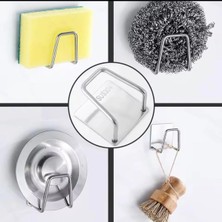 Pileli Store Paslanmaz Çelik Lavabo Sünger Tutucu | Delme Gerektirmeyen Çok Amaçlı Askı