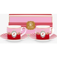 Pip Studio Love Birds Kırmızı Porselen Çay Fincan Seti 200 ml