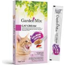 Garden Mix Kedi Kreması Somon + Biotin 15 gr x 5 Adet Kedi Ödül Maması