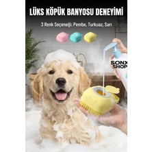 Pileli Store Şampuan Hazneli Kedi Köpek Yıkama Fırçası - Silikon Masaj Tarağı ve Evcil Hayvan Banyo Apara