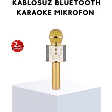 Pileli Store Karaoke Mikrofonu Bluetooth USB Aux Girişli Yankı Efektli