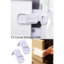 Tonkut Çocuk Koruma Kilidi Köşe Tip 2 Adet Bebek Güvenlik Kilidi Dolap Çekmece Kapak Emniyet Aparatı