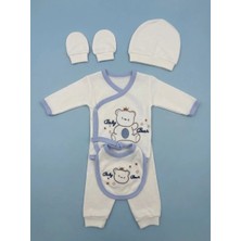Livona Store Yenidoğan Erkek Bebek 5 Parça Hastane Çıkışı Seti - %100 Pamuklu Alt Üst Ayıcık Desenli