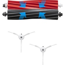 Ropalde Roborock Q8 Max, Q8 Max Plus Robot Süpürge Uyumlu 1 Set Ana Fırça, 2 Adet Yan Fırça-Yedek Parça Seti