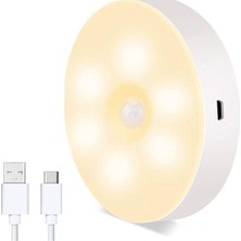 Pileli Store Hareket Sensörlü USB Şarjlı Spot Lamba Mıknatıslı ve Yapışkanlı Gün Işığı Renk LED (4