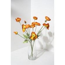 Luxe Floral Gelincik 3 Dal = 12 Çiçek (Tek Dalda 4 Baş) Dekoratif Yapay Çiçek 60CM Uzunluk