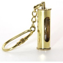 Pileli Store Pirinç Kum Saati Anahtarlık Model 1