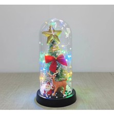 Pileli Store Yılbaşı Temalı Işıklı Dekoratif Cam Fanus - Model 5