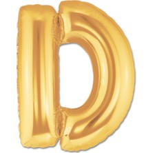 Pileli Store D Harf Folyo Balon Altın Renk 40 Inç