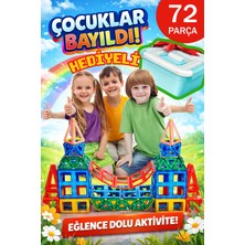 Aytel 72 Parça Manyetik Yapı Blokları Seti, Eğitici ve Eğlenceli Oyuncak! Güçlü Mıknatıs, Renkli Tasarım, Zeka ve Hayal Gücü Gelişimi Sağlar. 3+ Yaş Uyumlu, Kutusu Hediyeli, Çok Satan Oyuncak!